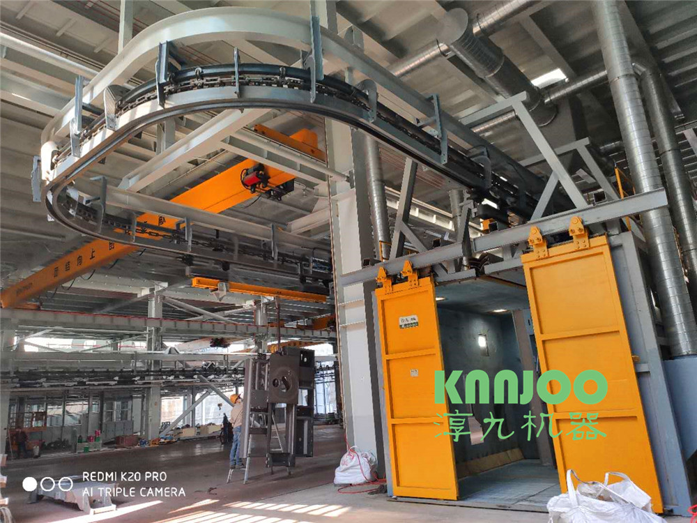 Power & Free Conveyor Pass-through Shot Blaster for XGMA